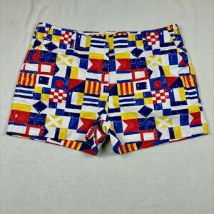Vineyard Vines Women’s Shorts Nautical Flag Preppy Chino Shorts Size 16